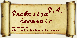 Vaskrsija Adamović vizit kartica